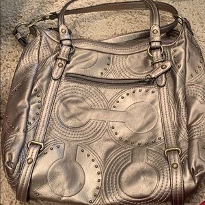 Coach bronze shoulder bag: like brand new